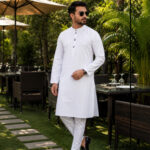 Jacquard White Panjabi