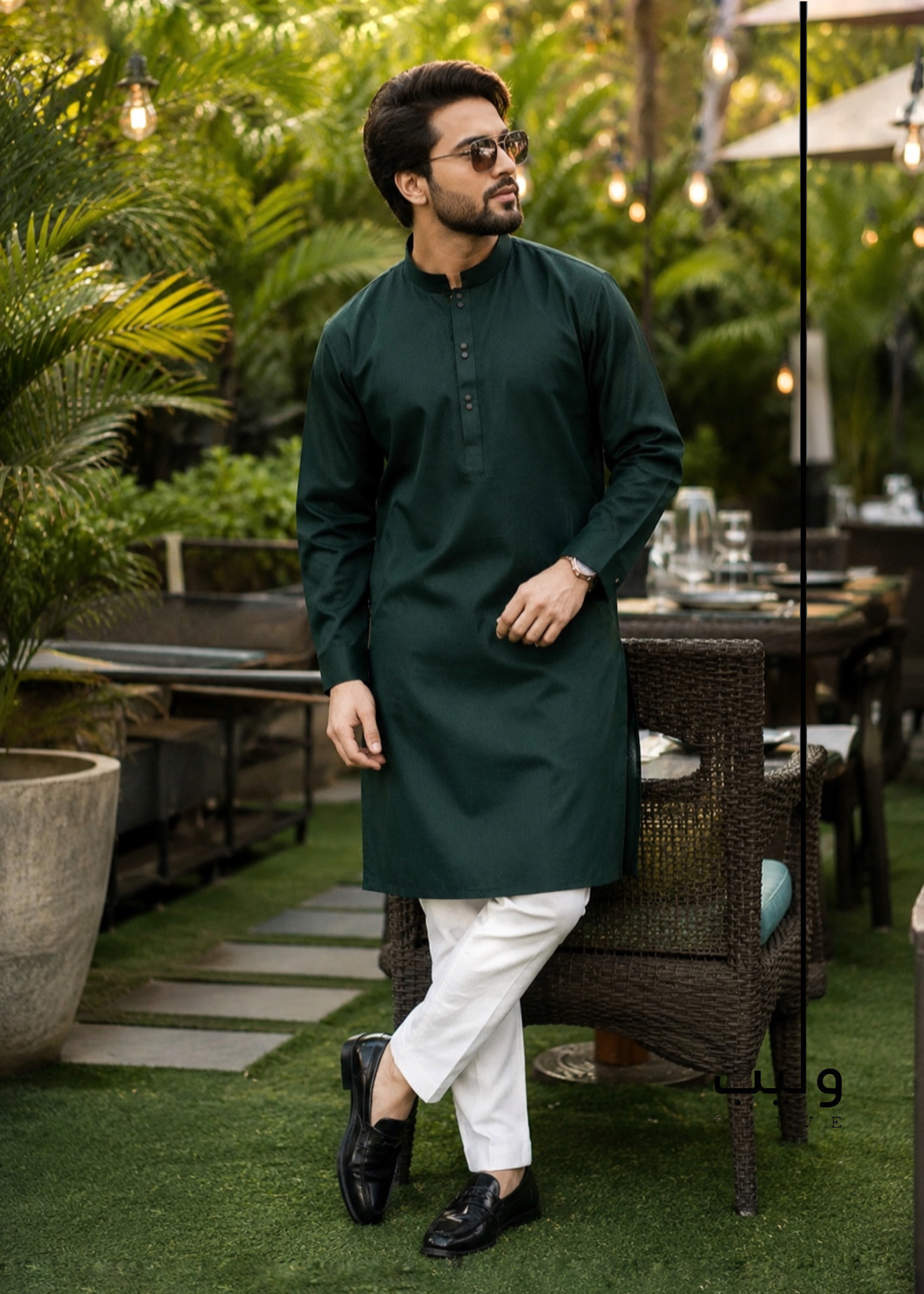 B38CCB84-F895-4023-8419-1280258F4990 Medium Jungle Green Panjabi - Image 1
