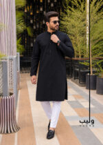 Solid Vampire Black Panjabi