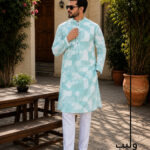Printed Pastel Blue Allover Crack