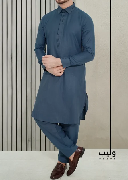 Charcoal Blue Crafted Step Dot Kabli