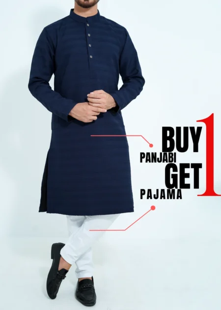 51% OFF + Buy 1 Get 1 Free- Yankees Blue Stripe Crack Panjabi