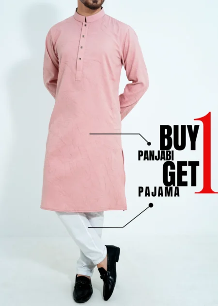 51% OFF + Buy 1 Get 1 Free- Gentle Rosa Allover Crack Panjabi