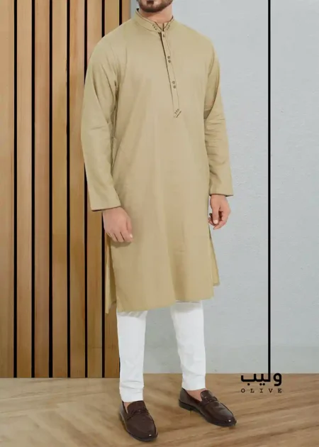 Khaki Dot Craft Panjabi