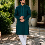 Blue Dianne Cotton Embroidery Panjabi