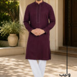 Raspberry Embroidery Panjabi
