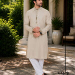 Oyster White Cotton Embroidery Panjabi