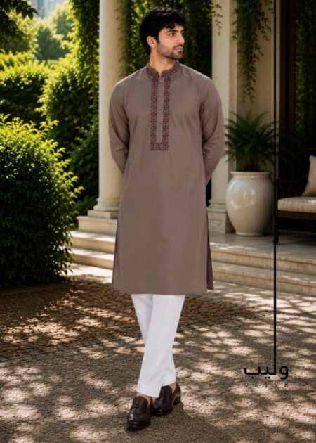 Sand Stone Traditional Embroidery Panjabi