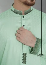 Cambridge Blue Greek Design Panjabi - Image 2