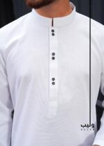 Jacquard White Panjabi - Image 2