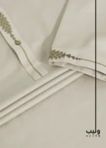 Oyster White Cotton Embroidery Panjabi - Image 2
