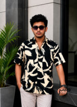 Abstract Brushstroke Pattern Hawaii Shirt