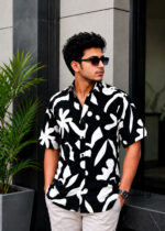 Monochrome Printed Hawaii Shirt