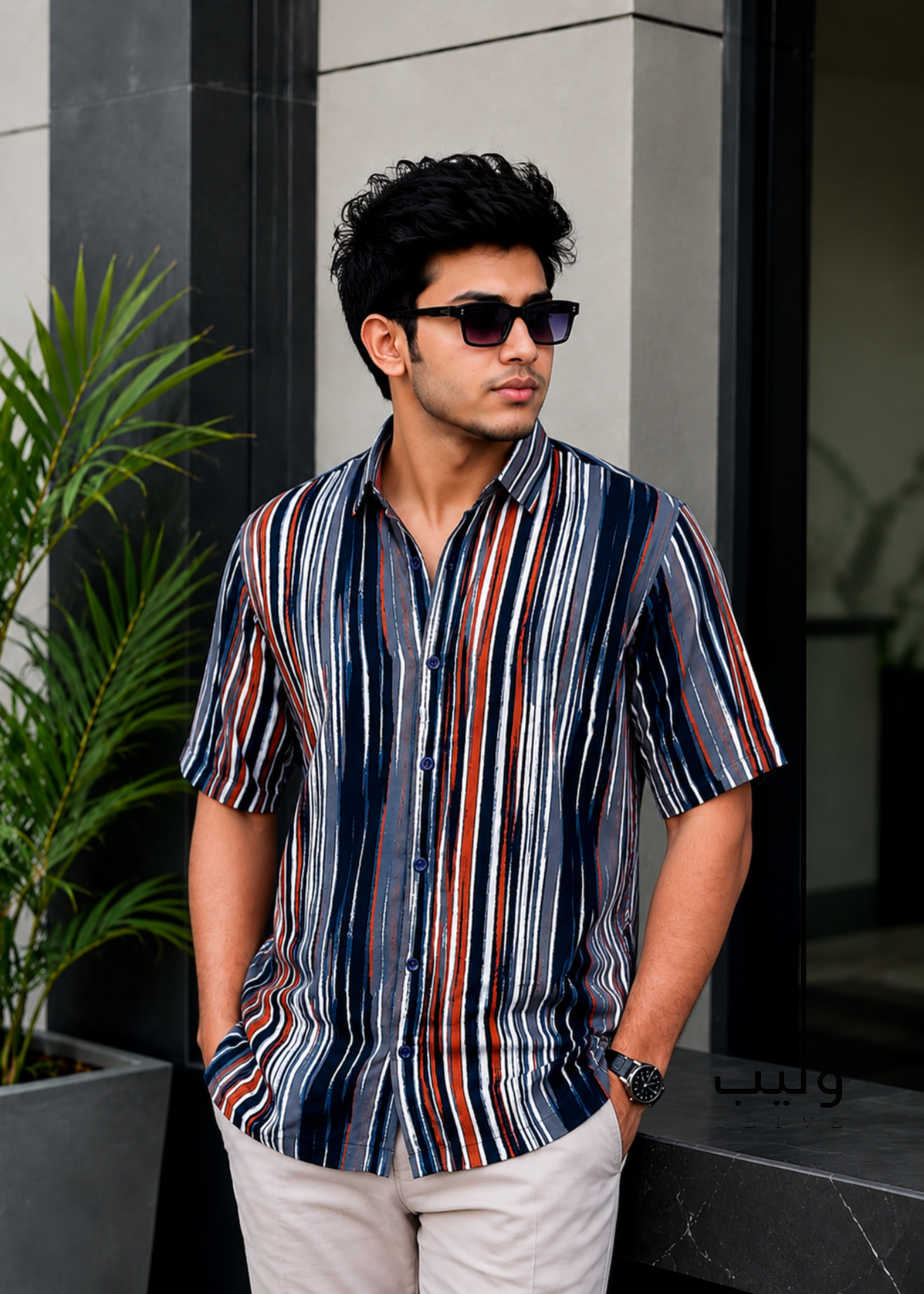 F33F5C81-62D0-49AD-9A21-5468306022B1 Vertical Striped Hawaii Shirt - Image 1